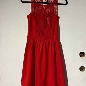 NWT Lauren Conrad red lace mini dress